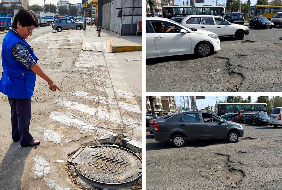 DEFENSORÍA PIDE A MUNICIPALIDAD DE LIMA REALIZAR OBRAS DE MANTENIMIENTO EN VÍAS DE LA ZONA NORTE