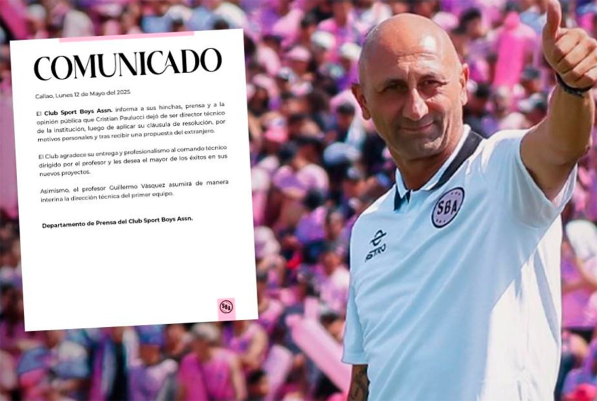SPORT BOYS CONFIRMÓ LA SALIDA DEL TÉCNICO CRISTIAN PAULUCCI