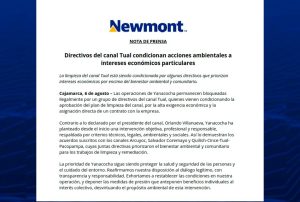 DIRECTIVOS DEL CANAL TUAL CONDICIONAN ACCIONES AMBIENTALES A INTERESES ECONÓMICOS PARTICULARES