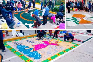 OYÓN SE VISTE DE COLOR Y FE CON LA ELABORACIÓN DE ALFOMBRAS FLORALES EN HONOR A LA SANTÍSIMA VIRGEN DE LA ASUNCIÓN