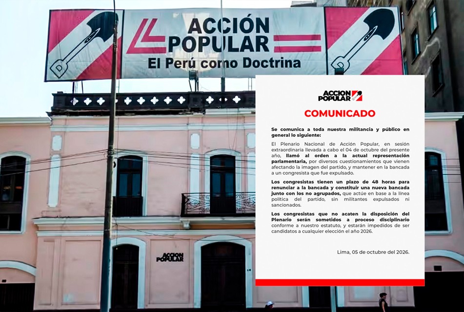 ACCIÓN POPULAR DISUELVE SU BANCADA PARLAMENTARIA Y ANUNCIA REORGANIZACIÓN INTERNA PARA RECUPERAR SU IMAGEN