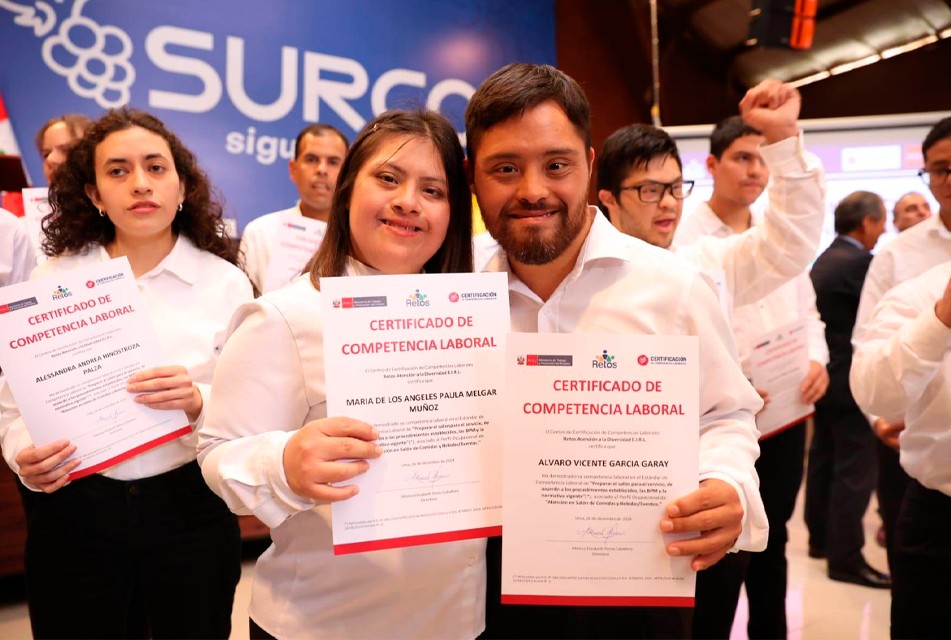MTPE: VEINTE PERSONAS CON DISCAPACIDAD RECIBEN CERTIFICADOS DE COMPETENCIAS LABORALES