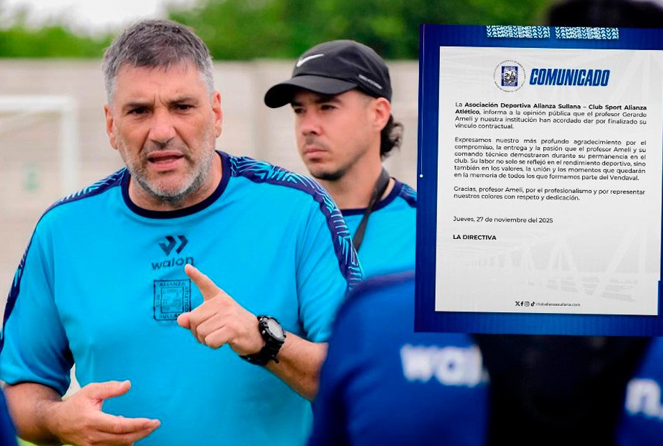 GERARDO AMELI NO CONTINUARÁ EN ALIANZA ATLÉTICO