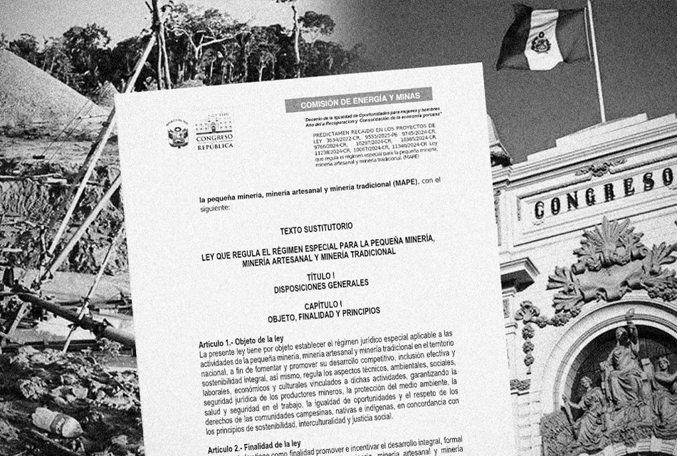 AFIRMAN QUE LA LEY MAPE ES UN GRAN MITO Y QUE SU DEMORA BUSCA PRORROGAR PERMANENTEMENTE EL REINFO E IMPULSAR LA MINERÍA ILEGAL
