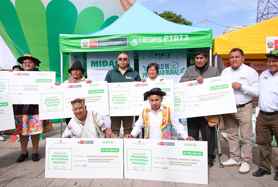 SERFOR ENTREGA A OCHO ORGANIZACIONES DE JUNÍN CON CASI S/ 6 MILLONES PARA IMPULSAR NUEVAS PLANTACIONES FORESTALES