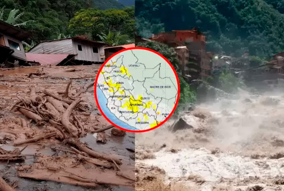 ¡ATENCIÓN! MÁS DE 40 PROVINCIAS DEL PERÚ EN RIESGO EXTREMO DE ACTIVACIÓN DE QUEBRADAS POR LLUVIAS INTENSAS