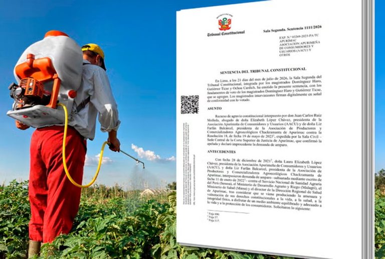 TC SUSPENDE LA VENTA DE CINCO PLAGUICIDAS AGRÍCOLAS DE CONSUMO INTERNO POR RIESGO A LA SALUD