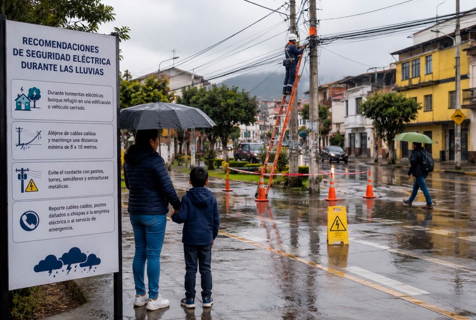 MINEM BRINDA RECOMENDACIONES DE SEGURIDAD ELÉCTRICA PARA LA POBLACIÓN QUE SE ENCUENTRA EN LA VÍA PÚBLICA DURANTE LAS LLUVIAS
