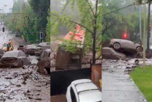 ALUVIÓN EN SANTIAGO DE CHILE: LAS CALLES SE CONVIRTIERON EN RÍOS Y EL BARRO ARRASTRÓ AUTOS Y COLECTIVOS